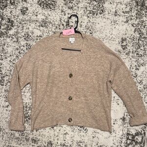 Cozy Beige Button-Up Cardigan